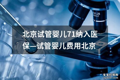 北京试管婴儿71纳入医保—试管婴儿费用北京