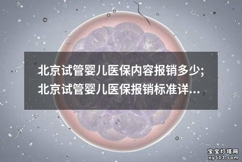 北京试管婴儿医保内容报销多少;北京试管婴儿医保报销标准详解