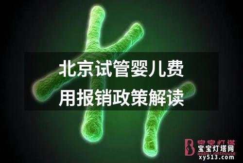 北京试管婴儿费用报销政策解读