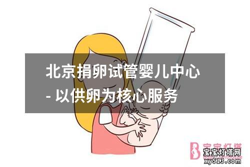 北京捐卵试管婴儿中心 - 以供卵为核心服务