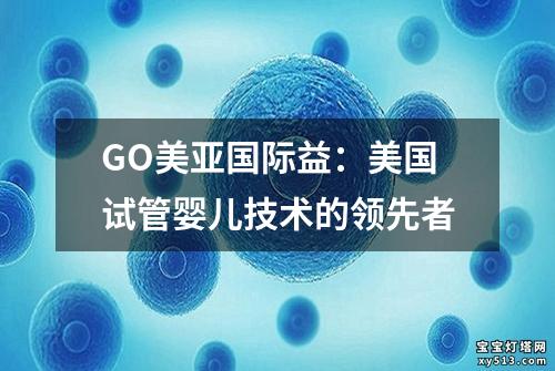 GO美亚国际益：美国试管婴儿技术的领先者