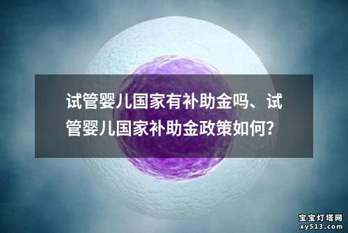 试管婴儿国家有补助金吗、试管婴儿国家补助金政策如何？