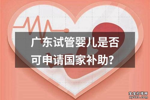 广东试管婴儿是否可申请国家补助？