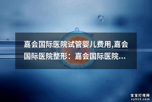 嘉会国际医院试管婴儿费用,嘉会国际医院整形：嘉会国际医院试管婴儿费用详解