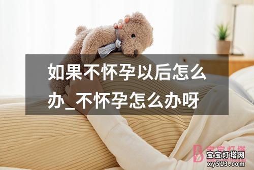 如果不怀孕以后怎么办_不怀孕怎么办呀