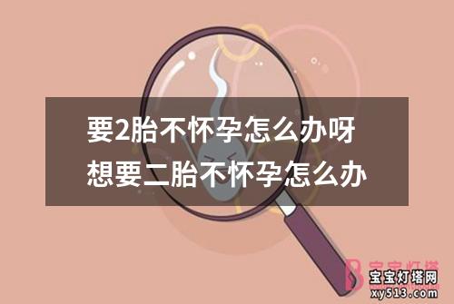 要2胎不怀孕怎么办呀 想要二胎不怀孕怎么办