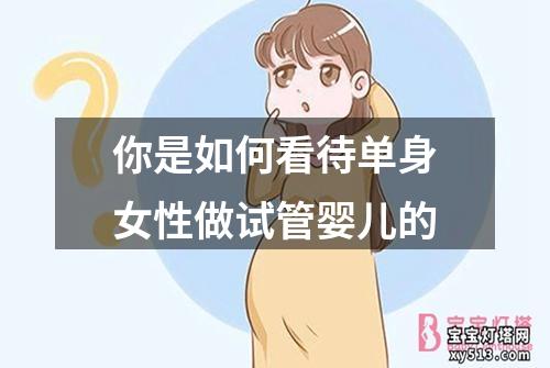 你是如何看待单身女性做试管婴儿的