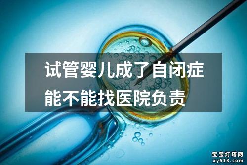 试管婴儿成了自闭症能不能找医院负责