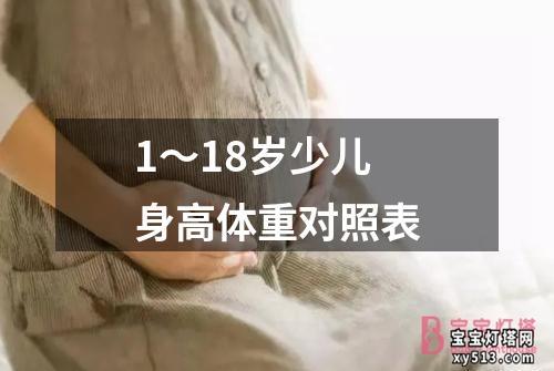 1～18岁少儿身高体重对照表